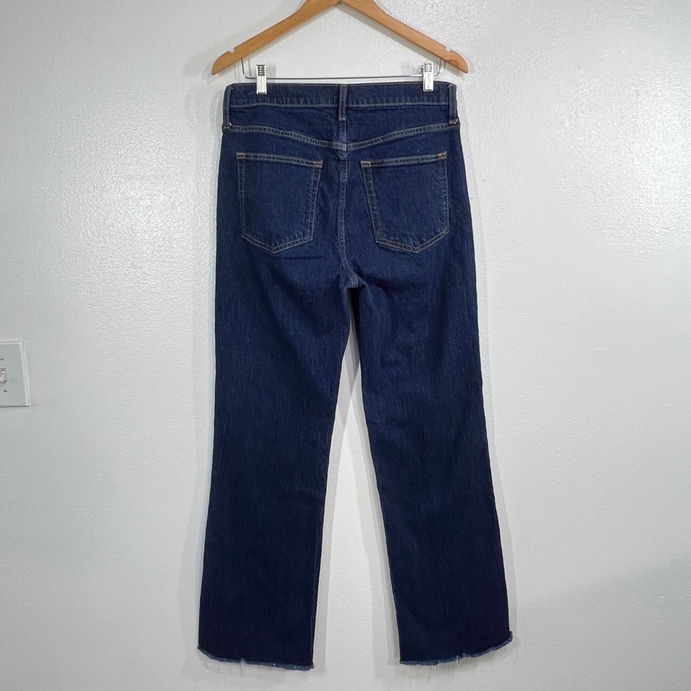 GAP Vintage Flare High Rise Jeans 31 12 Tall Dark Wash Rinsed Raw Hem Stretch - Picture 3 of 10